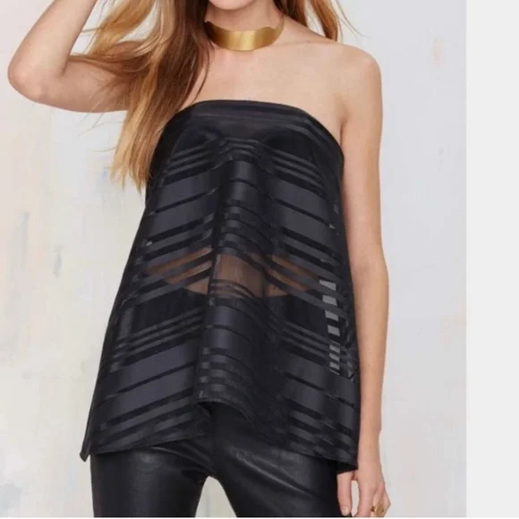 CAMEO ~ Black Department Bustier with Sheer Swing Top Overlay ~ Size Small - Picture 1 of 9